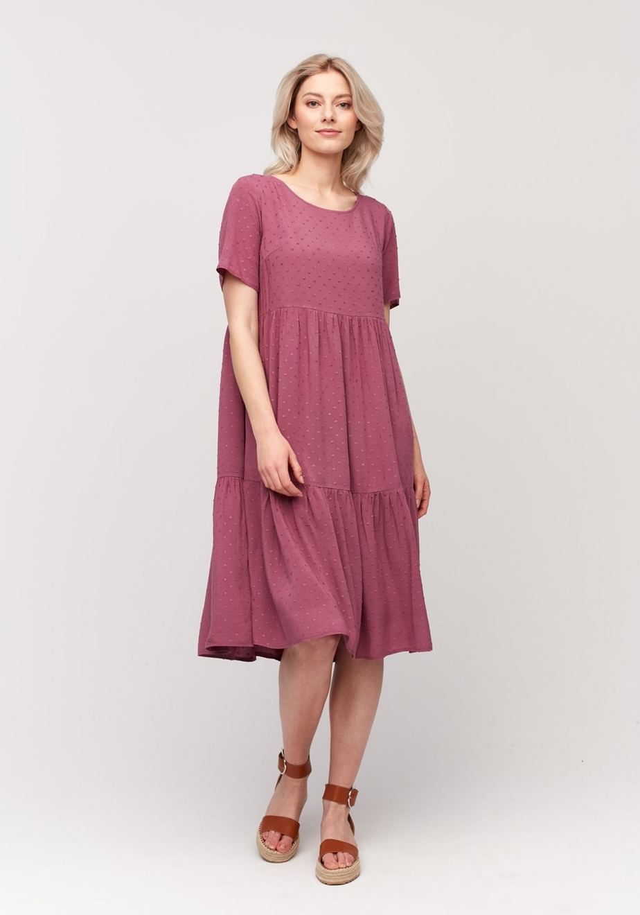 Luźna, różowa sukienka 1240