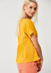 Musztardowa Bluzka z wiskozy 3933