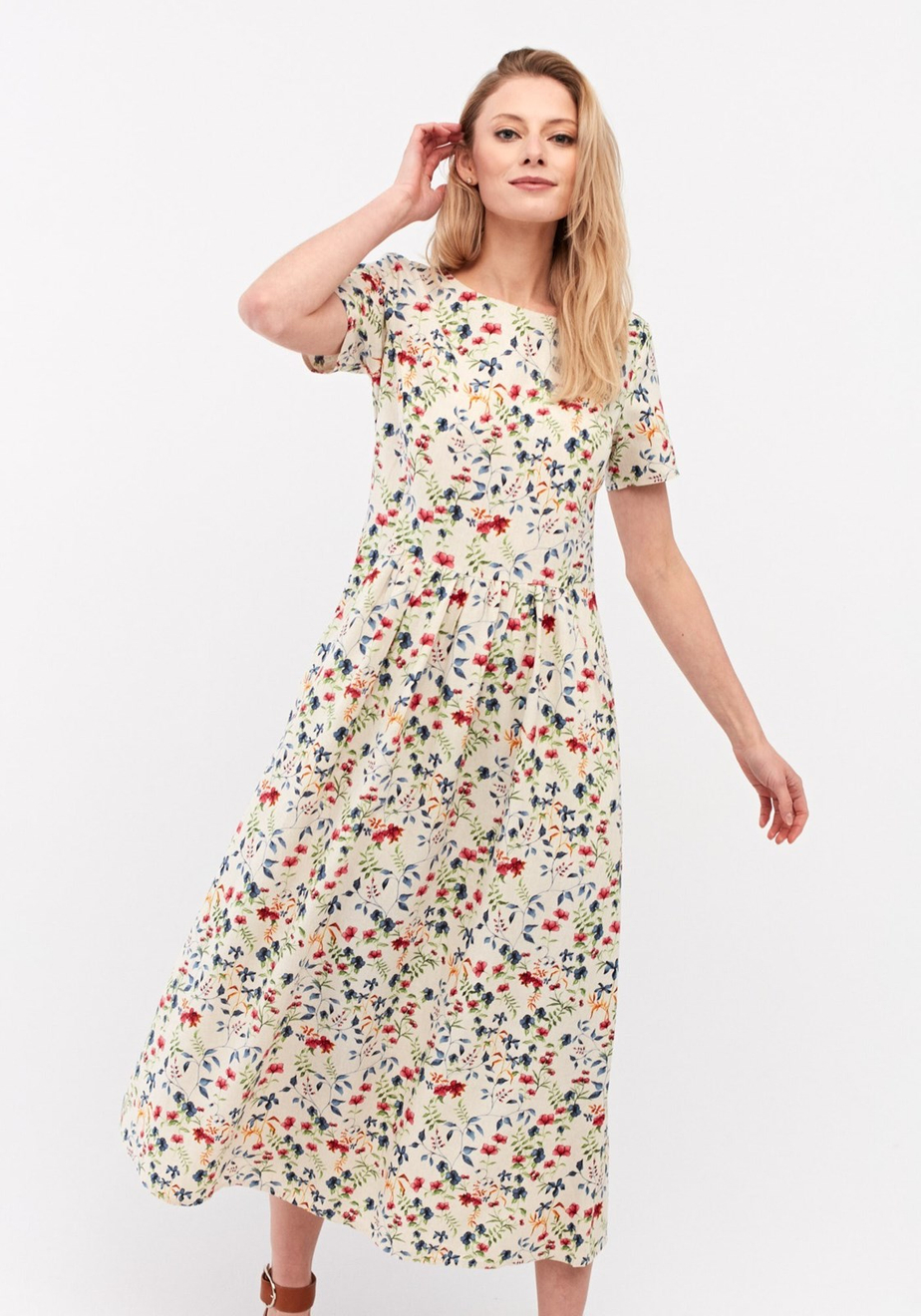 Długa lniana sukienka 1399