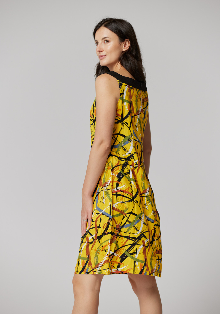 Żółta sukienka z lnem 1325