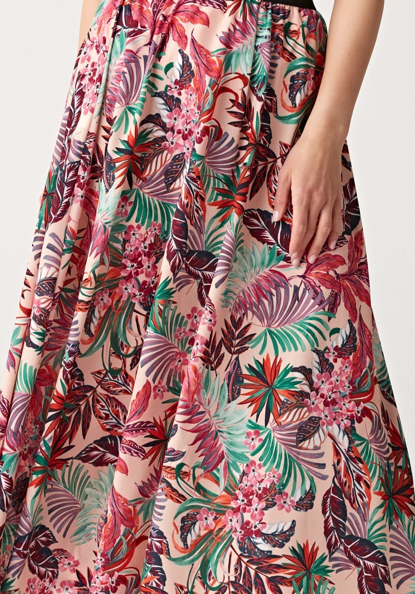 Różowa spódnica w liście 2049