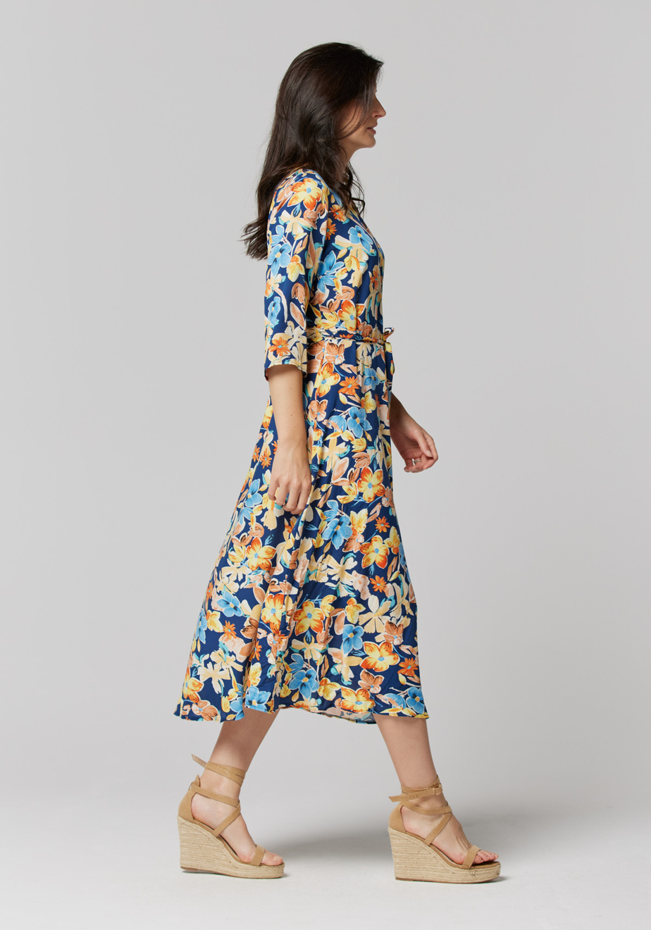 Granatowa wiązana sukienka 1091