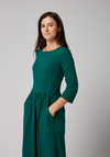 Elegancka ciemnozielona sukienka midi 1782