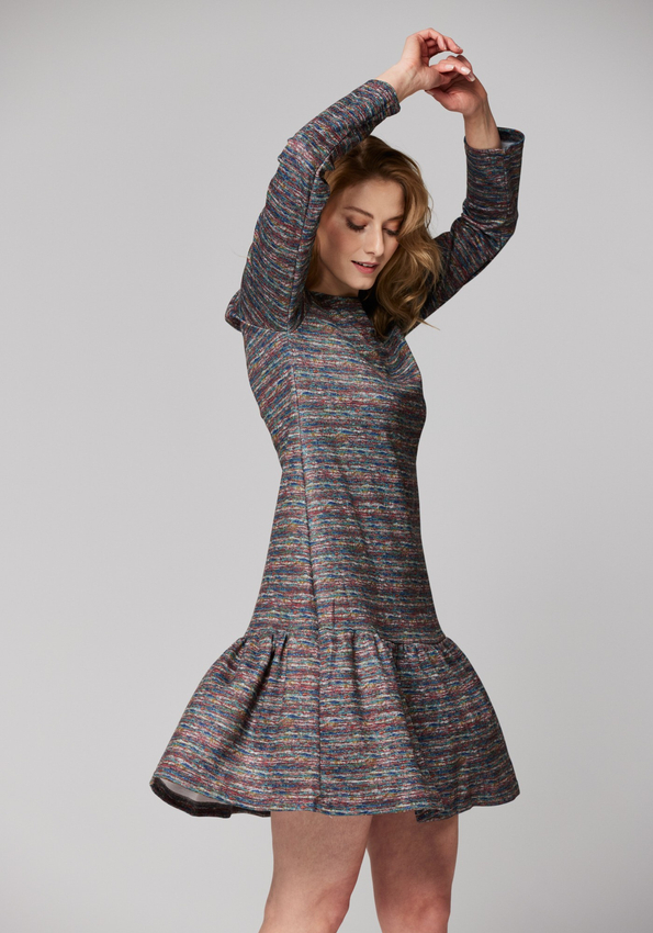 Dzianinowa trapezowa sukienka 1401