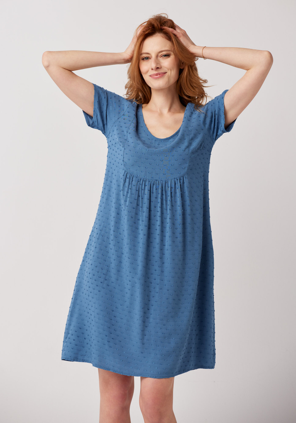 Niebieska swobodna sukienka 1137