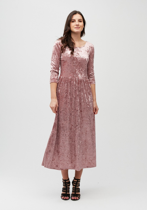 Welurowa sukienka w kwiaty 1982