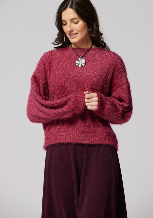 Malinowy sweter 8944