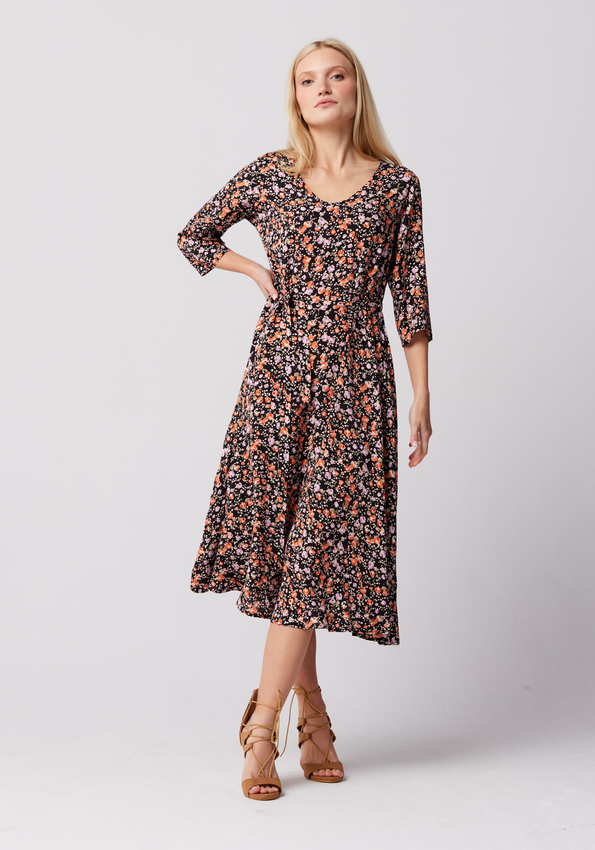 Odcinana sukienka w kwiatki 1119