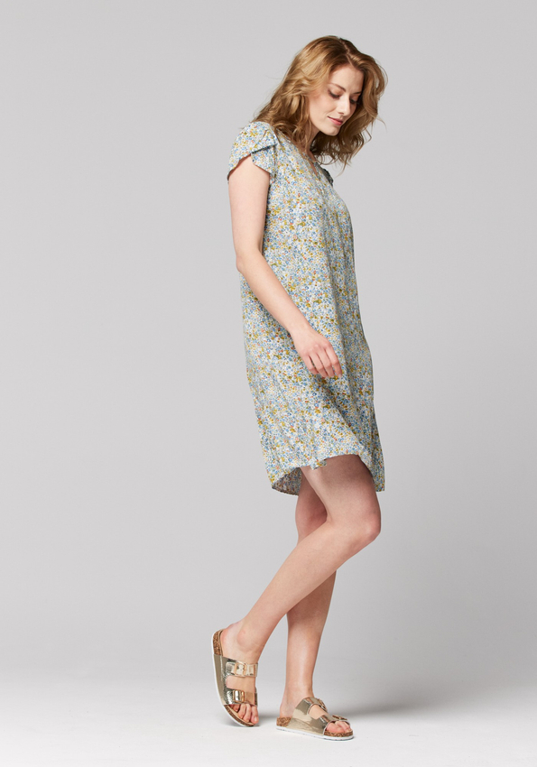 Biała sukienka w drobne kwiatki 1208