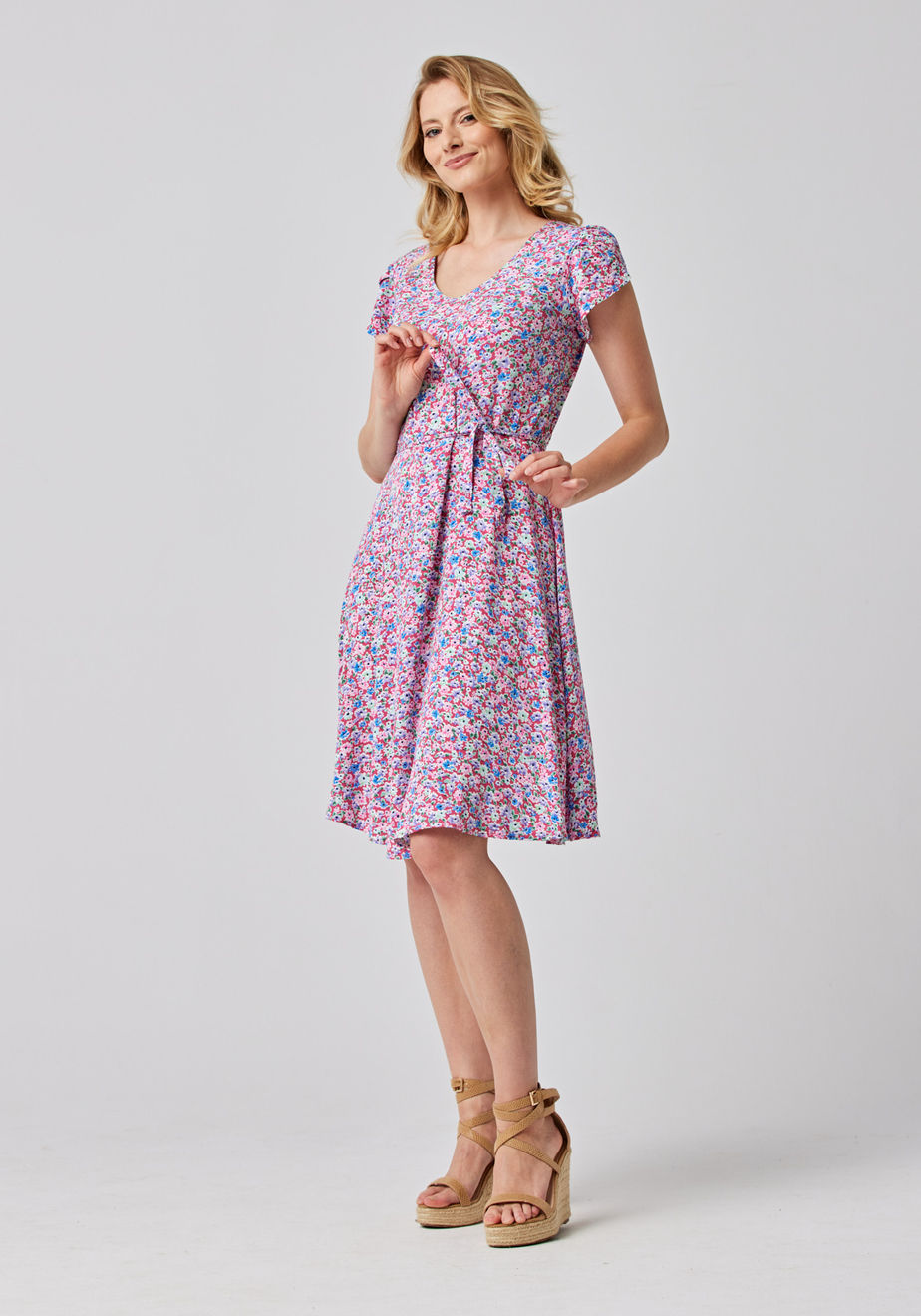 Różowa wiązana sukienka 1047