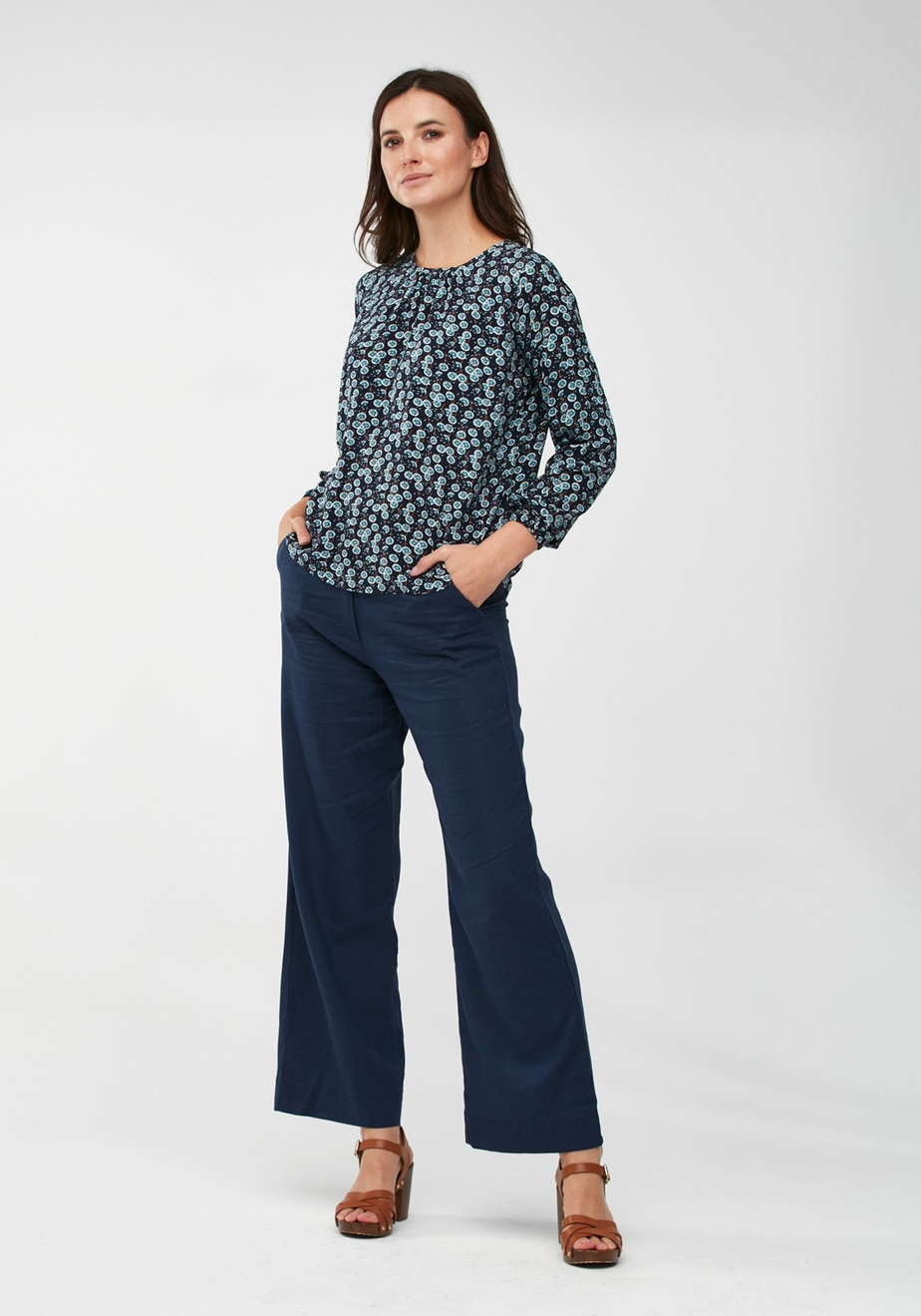 Szerokie lniane spodnie 5032