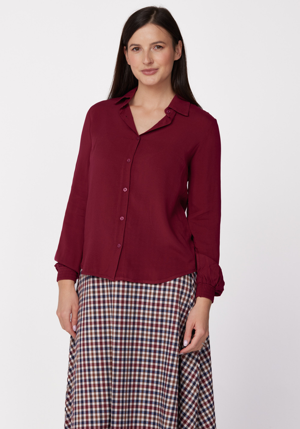 Bordowa klasyczna koszula 3478