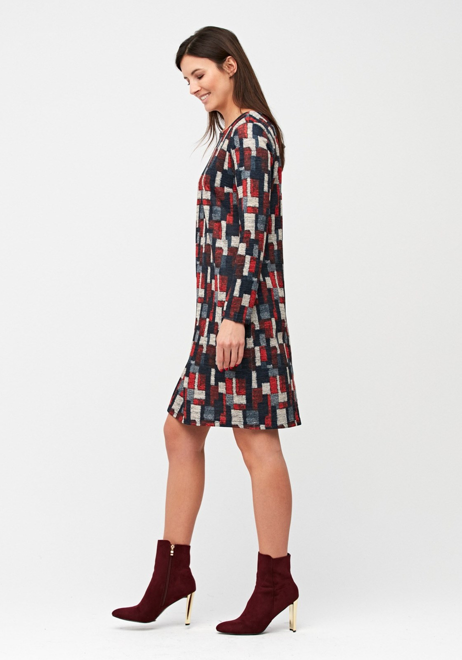 Sukienka w kolorowe kwadraty 1880