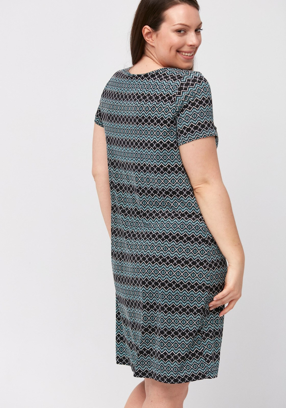 Prosta sukienka w zielony wzór 6013