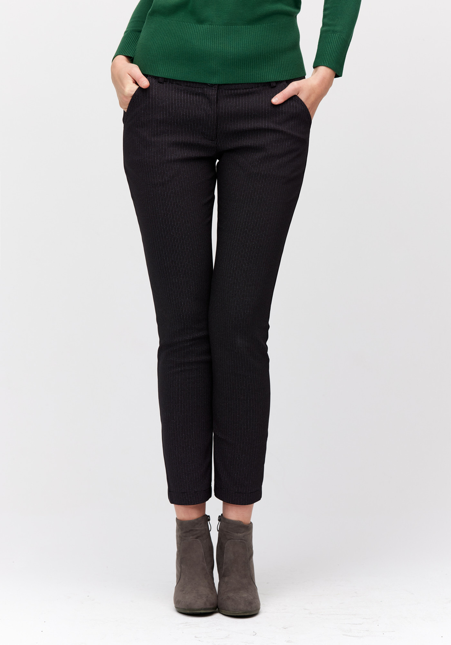 Czarne spodnie w drobne wzorki 5162