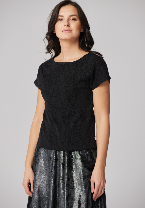 Czarna brokatowa bluzka 3161