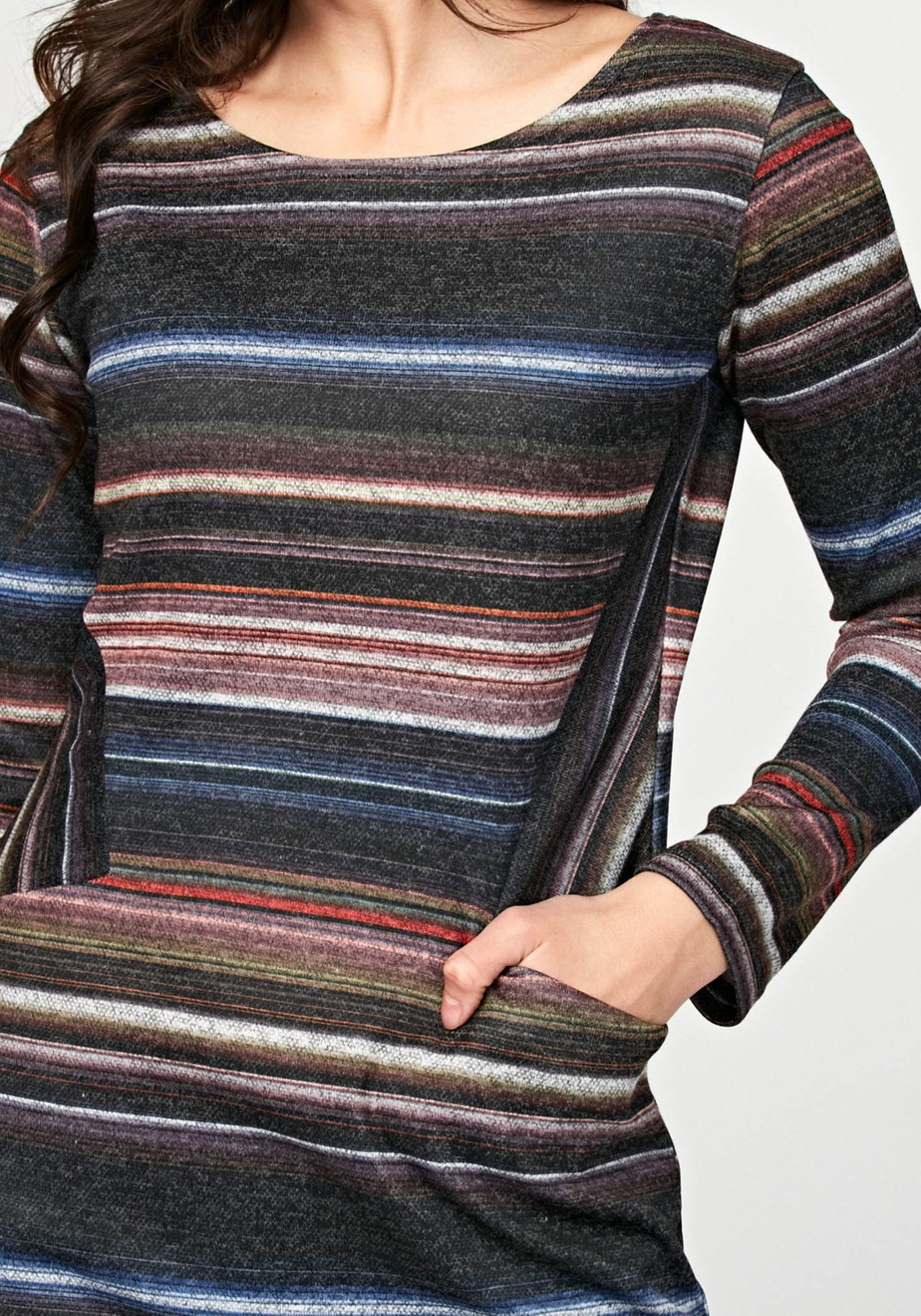 Prosta sukienka w paski 1946