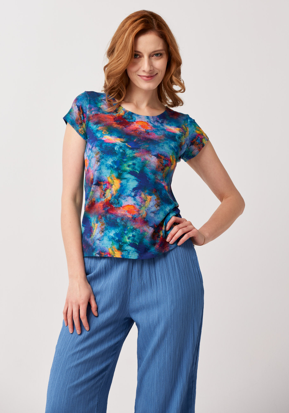 Kolorowa dopasowana bluzka 3248