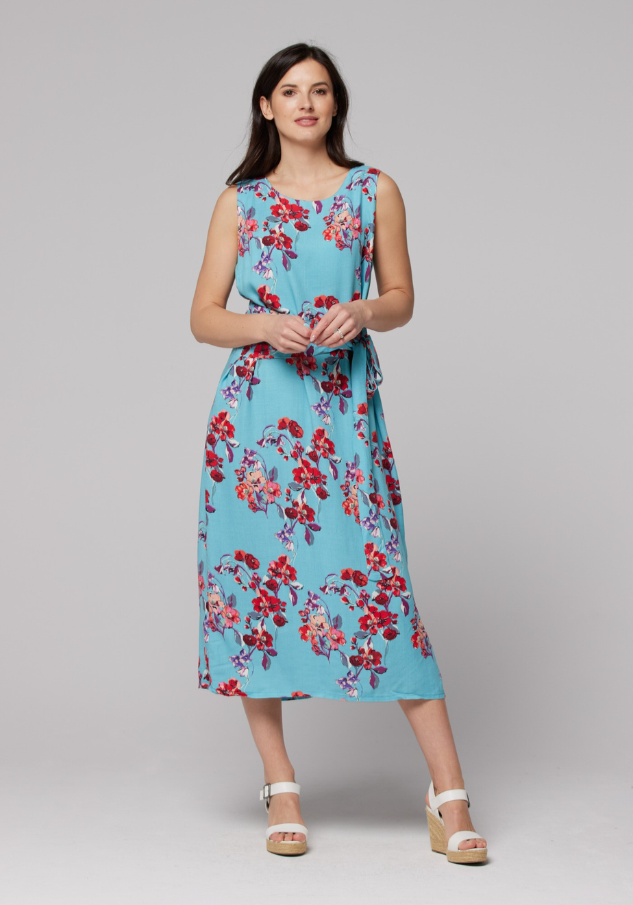 Niebieska sukienka midi 1122