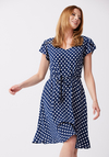 Wiązana sukienka w groszki 1217