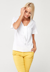 Biała Bluzka z żabotem 3302