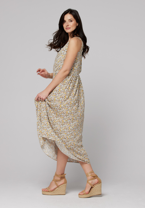 Letnia jasna sukienka w kwiatki 1112