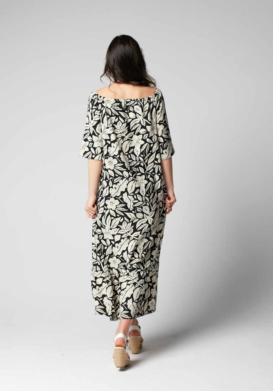 Lniana sukienka w kwiaty 1327