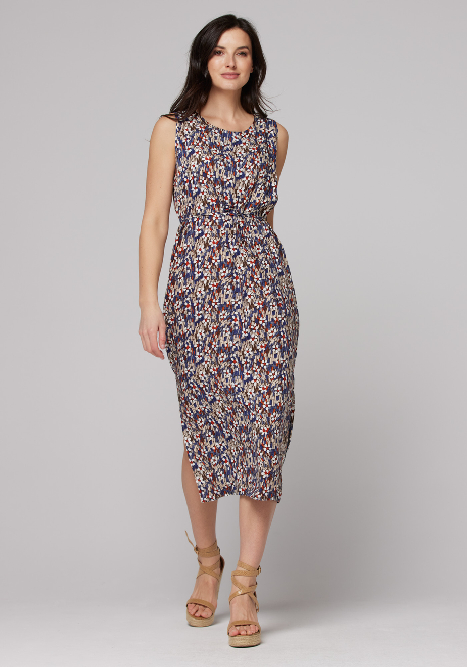 Długa prosta sukienka bez rękawów 1124