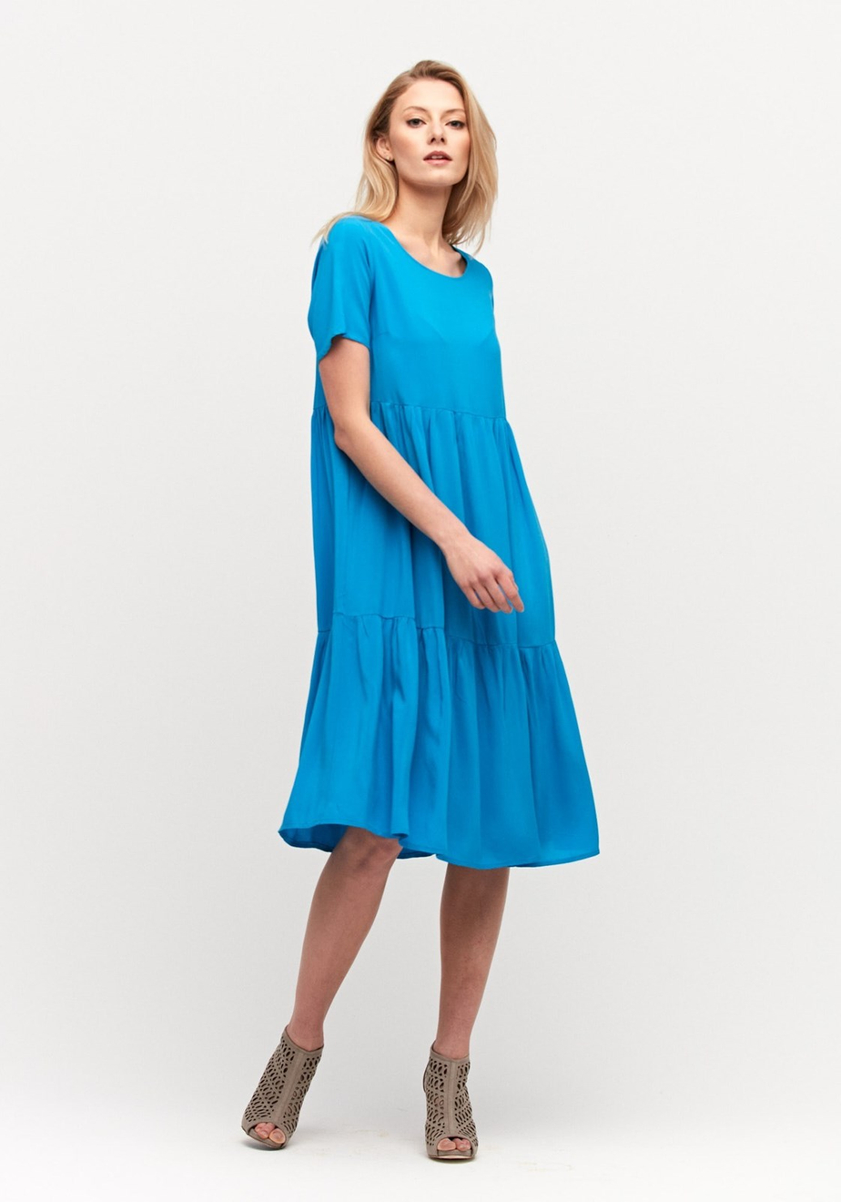 Niebieska zwiewna sukienka 1004