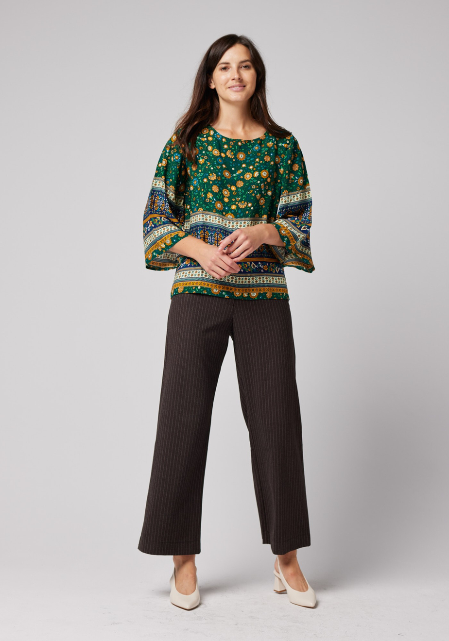 Spodnie w paski o luźnym kroju 5080