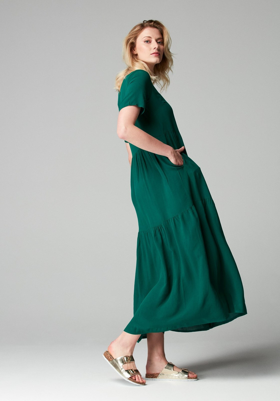 Długa zielona sukienka 1228