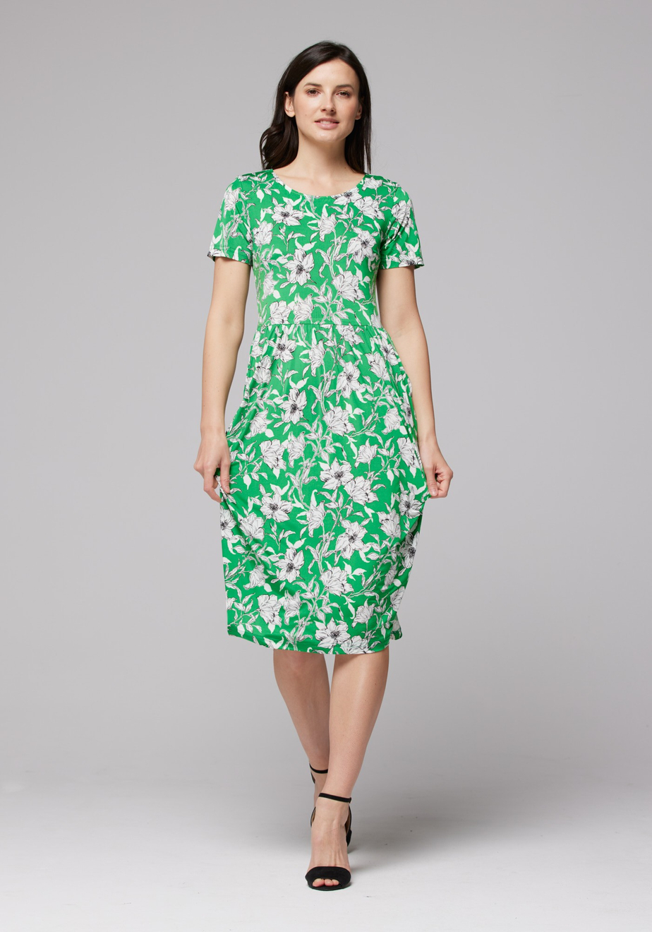 Zielona odcinana sukienka 1422