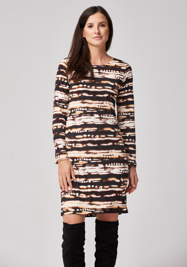 Sukienka w nieregularne paski 1914