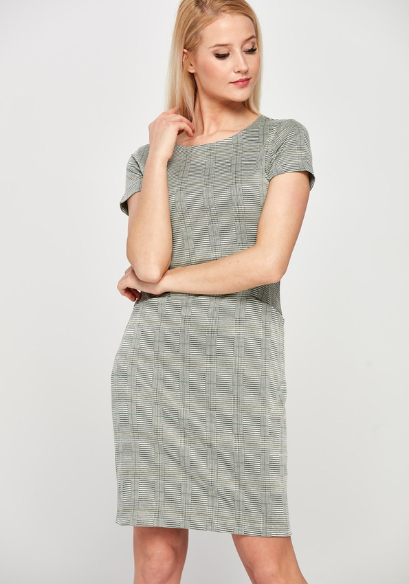 Zielona Sukienka z kieszeniami 1129