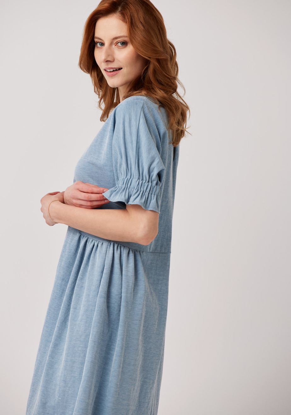 Błękitna prosta sukienka 1197