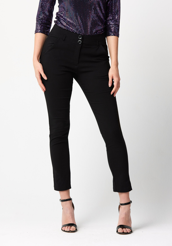 Dopasowane czarne spodnie 5176