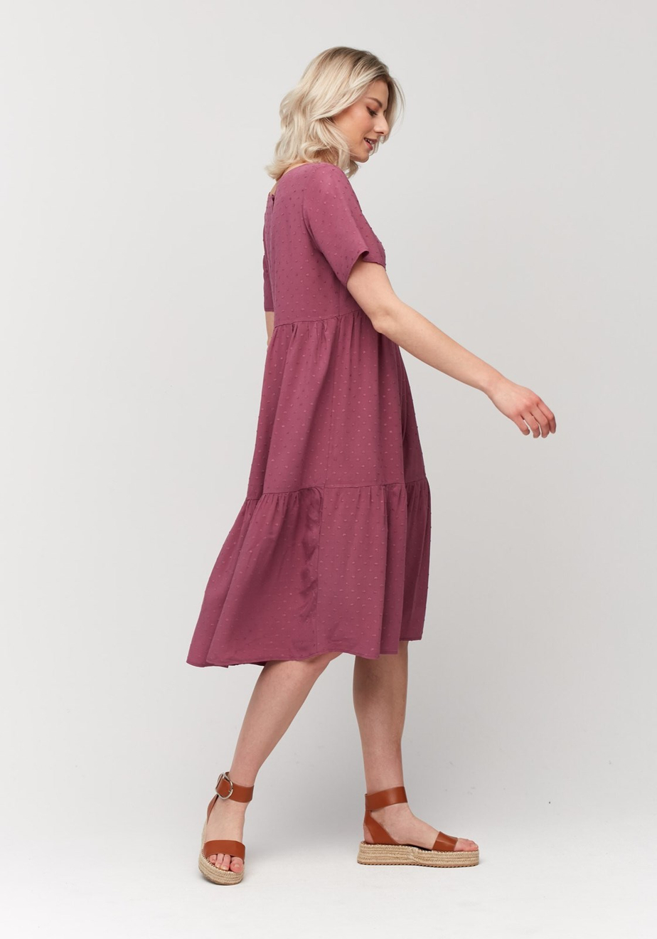 Luźna, różowa sukienka 1240