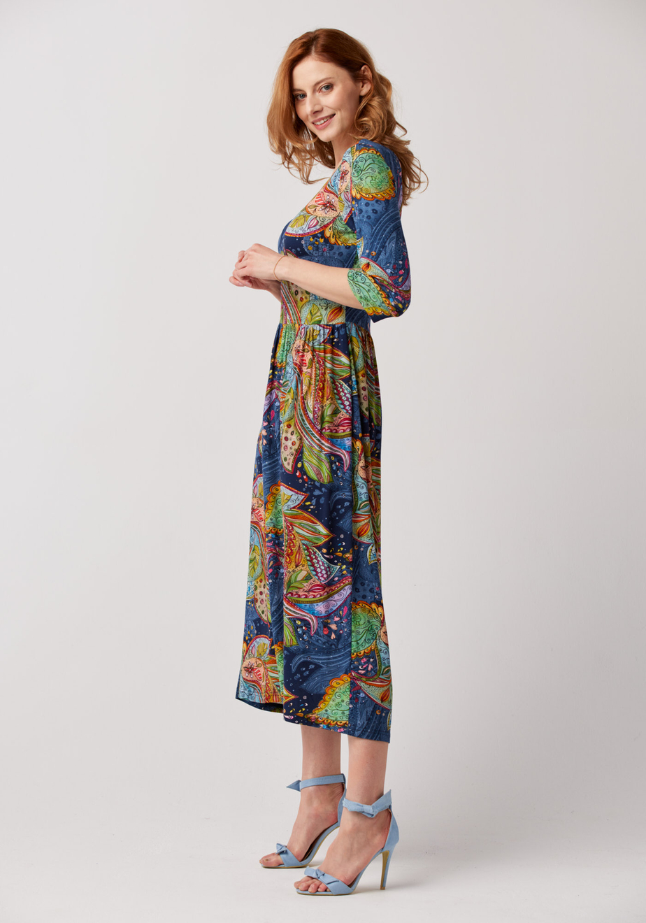 Wielokolorowa długa sukienka 1529