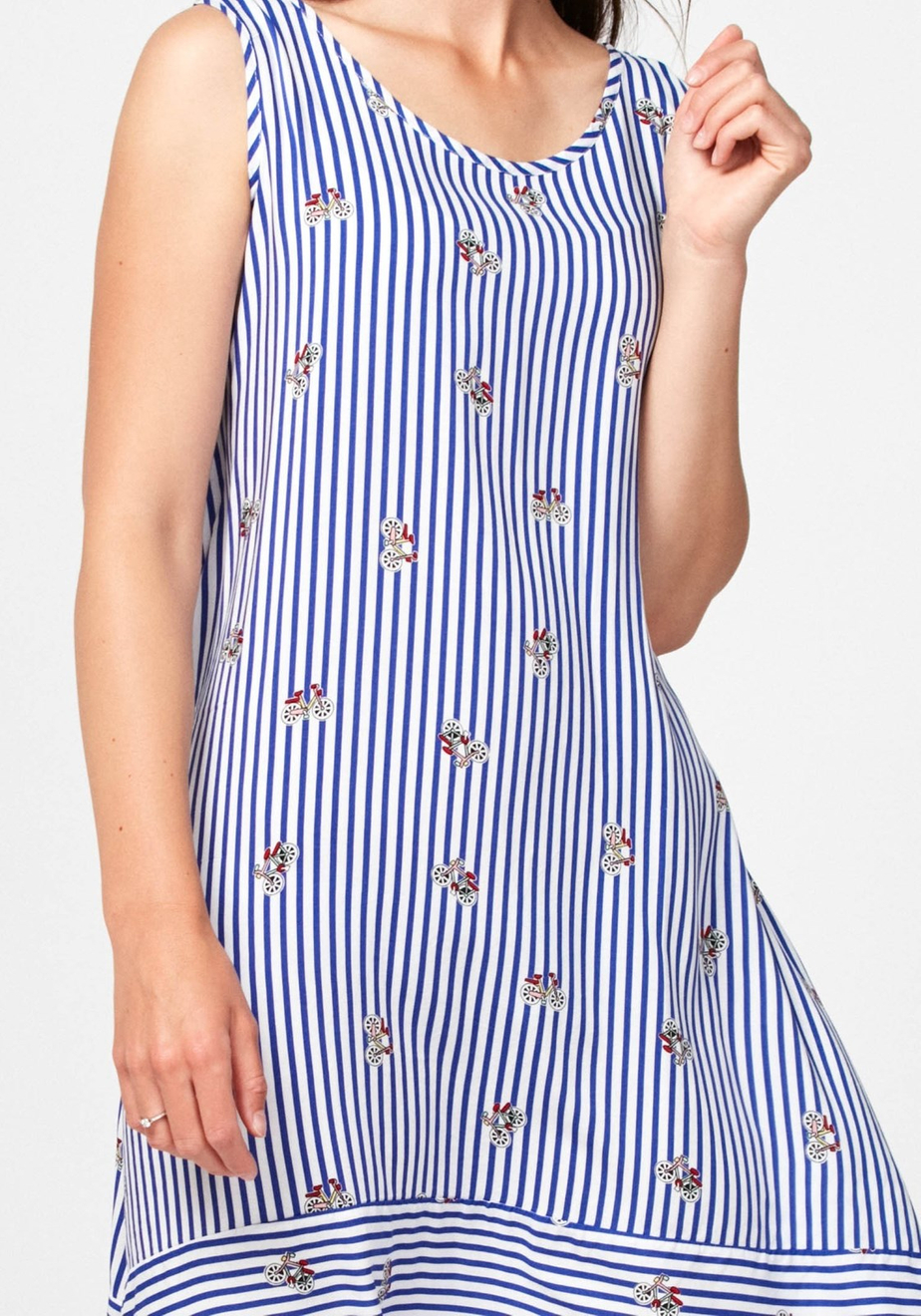 Trapezowa sukienka w paski 1243