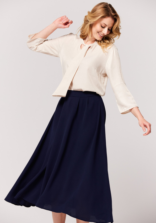 Granatowa rozkloszowana spódnica 2000