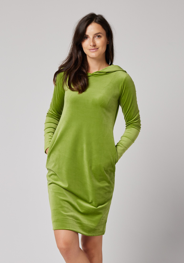 Welurowa sukienka z kapturem 1883