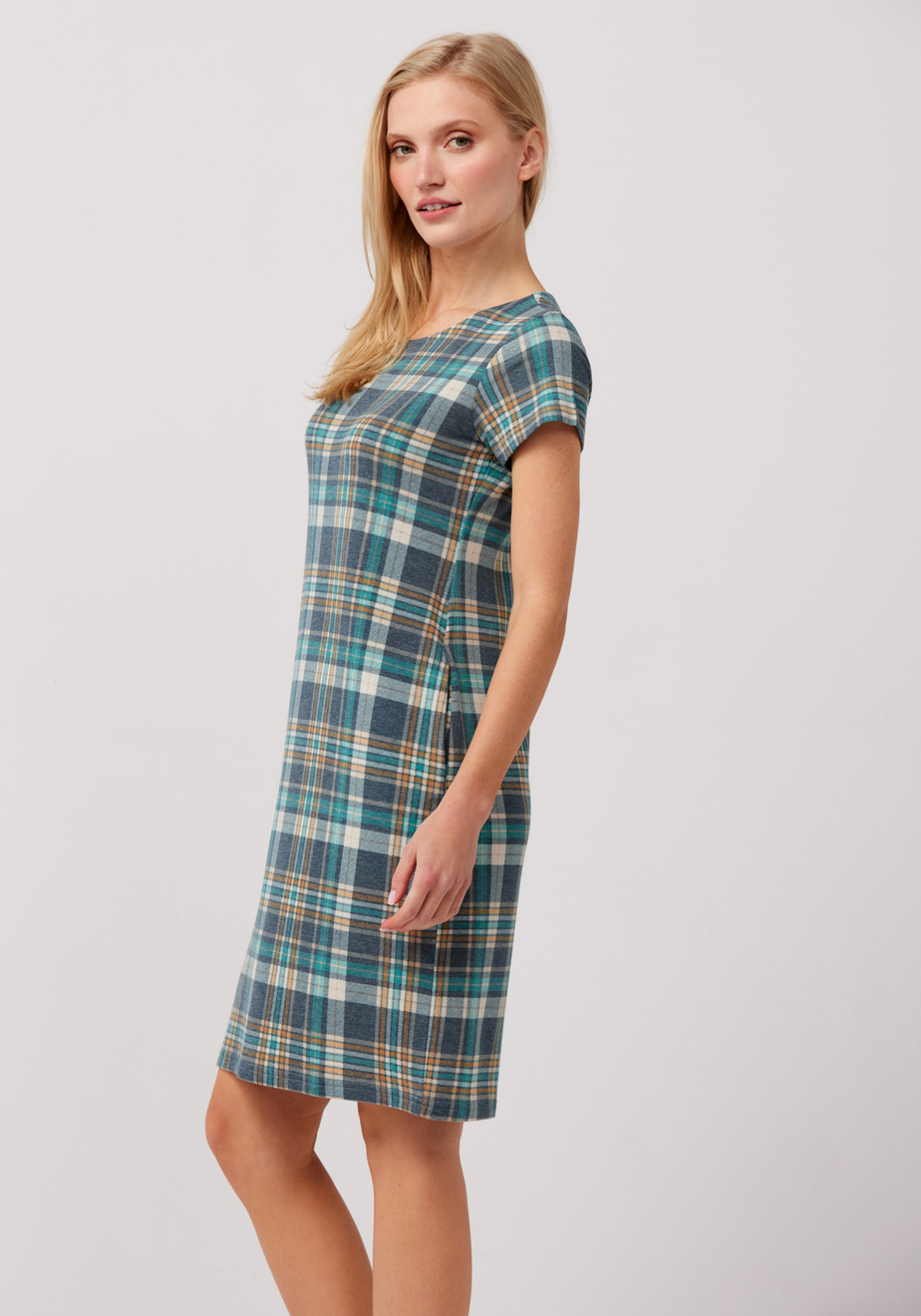 Prosta sukienka w kratę 1283