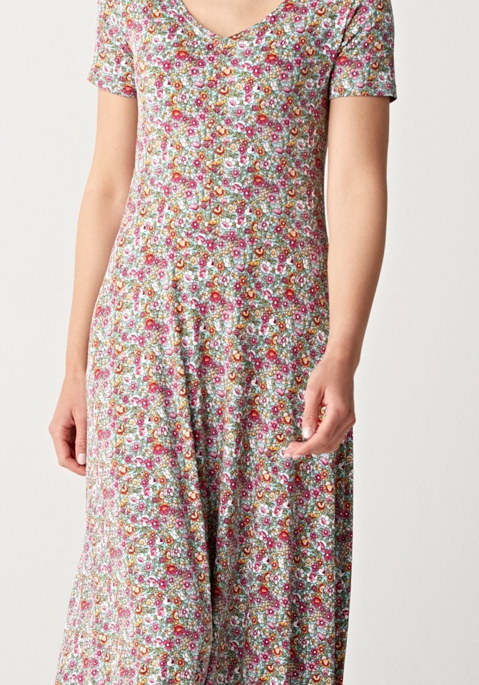 Midi sukienka w łączkę 1453