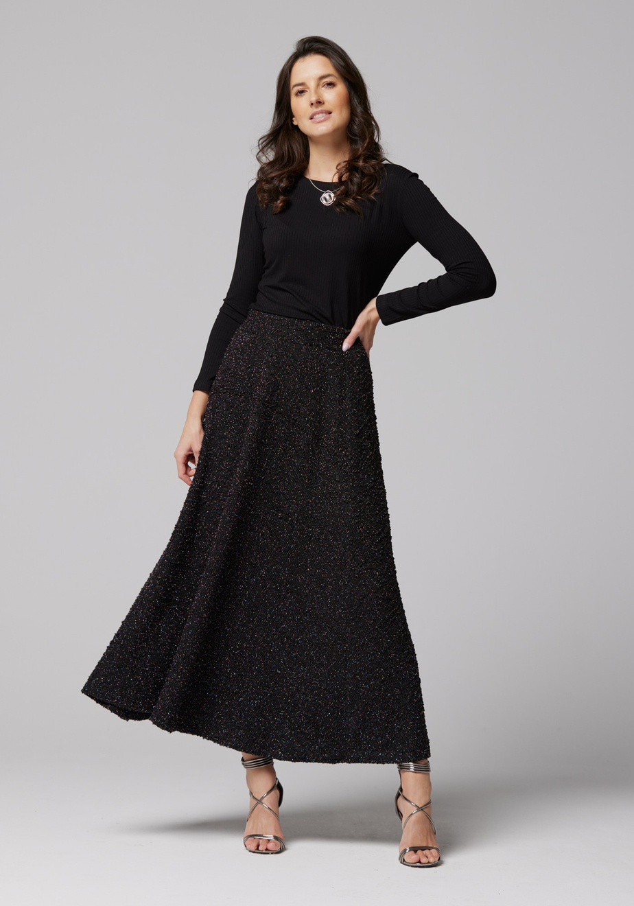 Maxi spódnica z kolorową nitką 2018