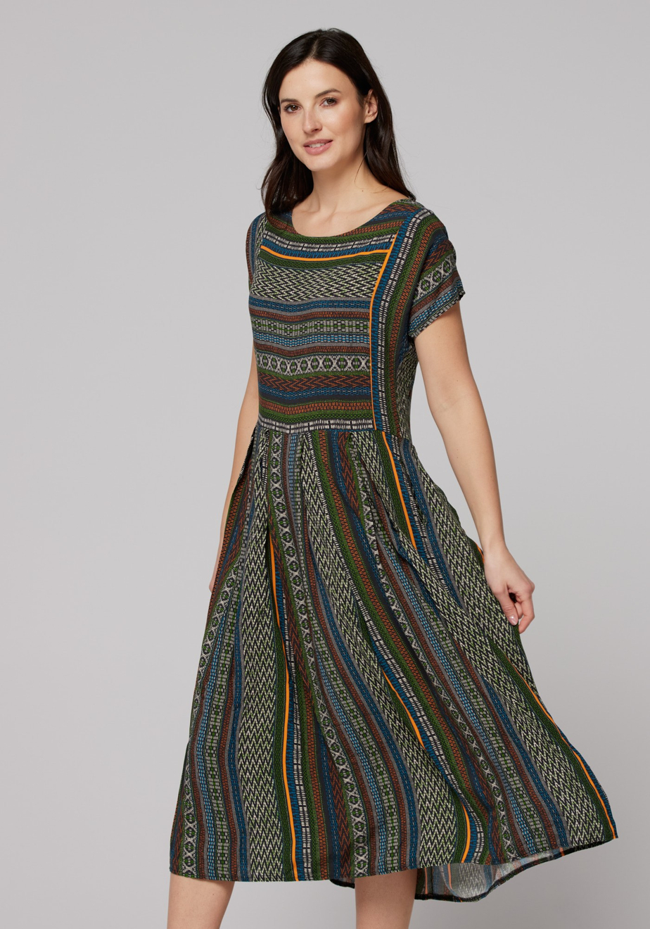 Wiskozowa sukienka w paski 1108