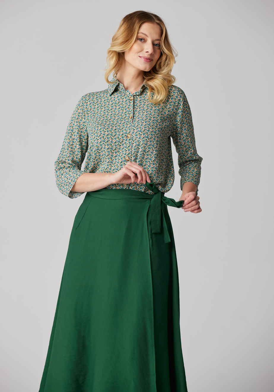 Zielona wiązana spódnica 2042