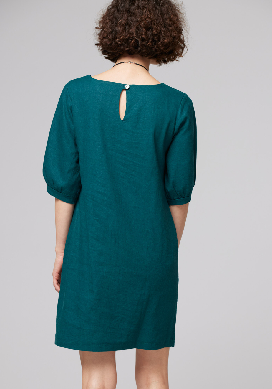 Lniana sukienka w kolorze morskim 1328