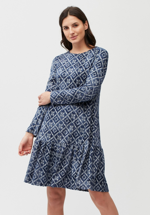 Granatowa trapezowa sukienka 1512