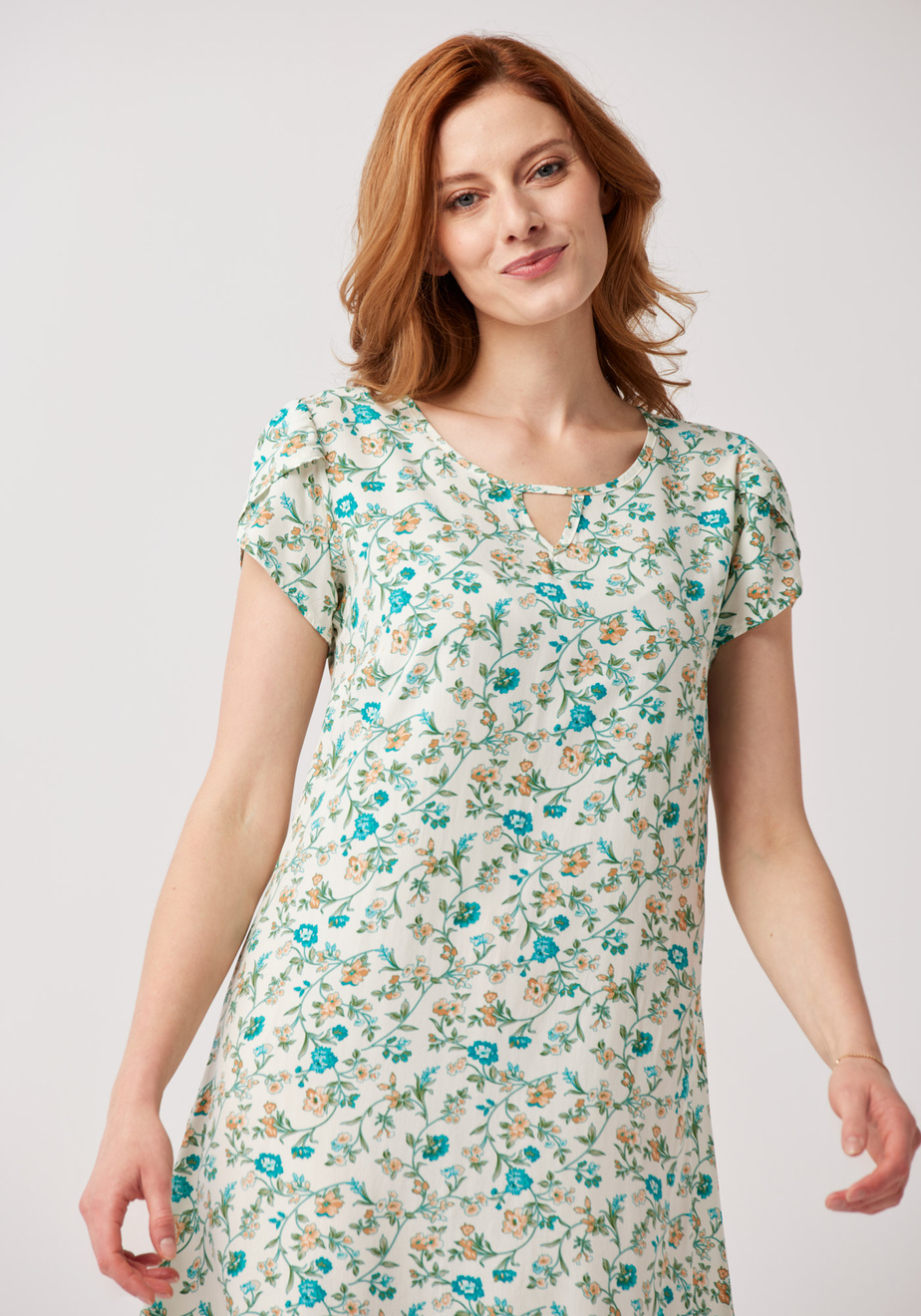 Jasna kwiatowa sukienka 1208