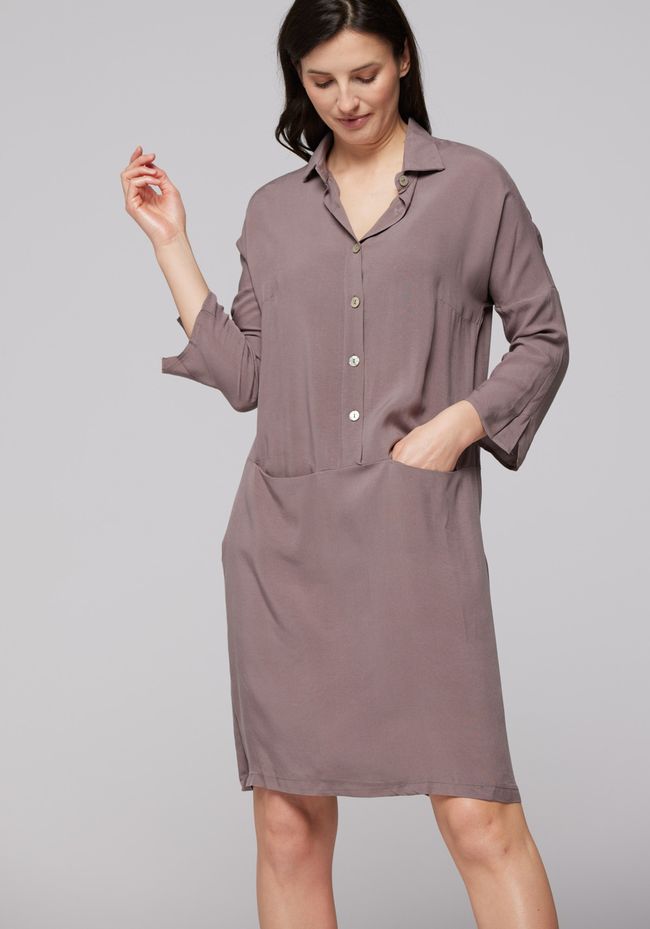 Prosta brązowa sukienka 1033